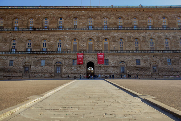 The Renaissance Florentine Pitti palace was first commissioned by Pitti family and then bought by Eleonora of Toledo, Cosimo I Medici's wife. Behind the rustic facade is the Boboloi Garden amazing example of an Italian style garden