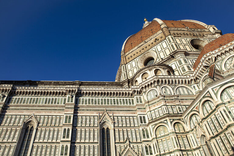 Brunelleschi's dome in Florence is a Renaissance masterpiece which changed architecture for ever. It took 21 years to build, made of terracotta bricks and decorated with marble